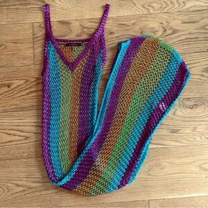 Dolls Kill Multicolor Mesh Swim Coverup